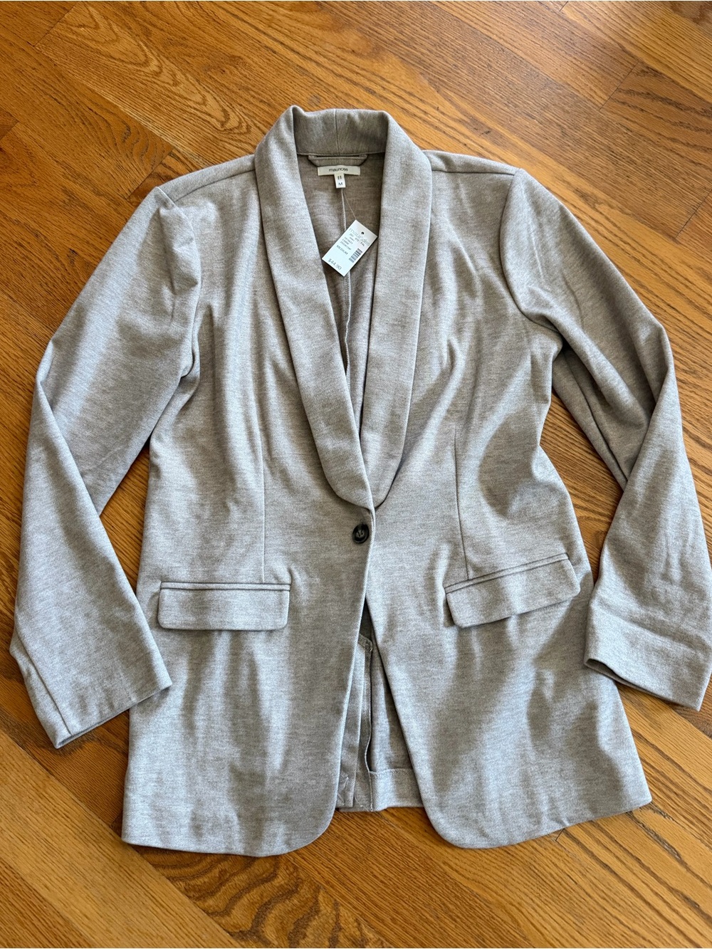 Shawl Collar Single-Button Women's Blazer Jacket in Beige - NWT